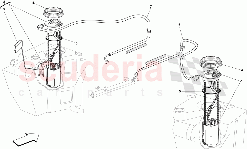 FUEL SYSTEM PUMPS AND PIPES of Ferrari Ferrari 430 Spider