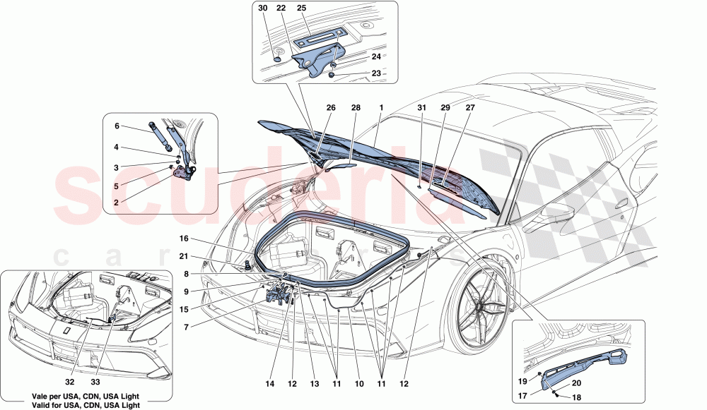 FRONT LID AND OPENING MECHANISM of Ferrari Ferrari 488 Spider