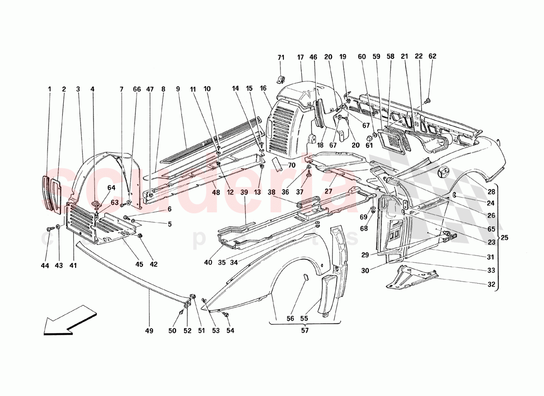 Body - Outer Trims of Ferrari Ferrari 348 TB (1993)