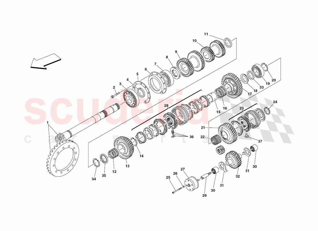 Lay Shaft Gears of Ferrari Ferrari 430 Challenge (2006)