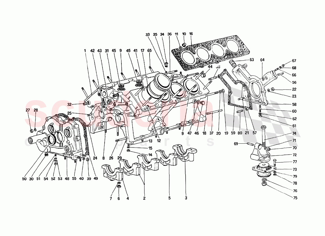 Crankcase of Ferrari Ferrari 288 GTO