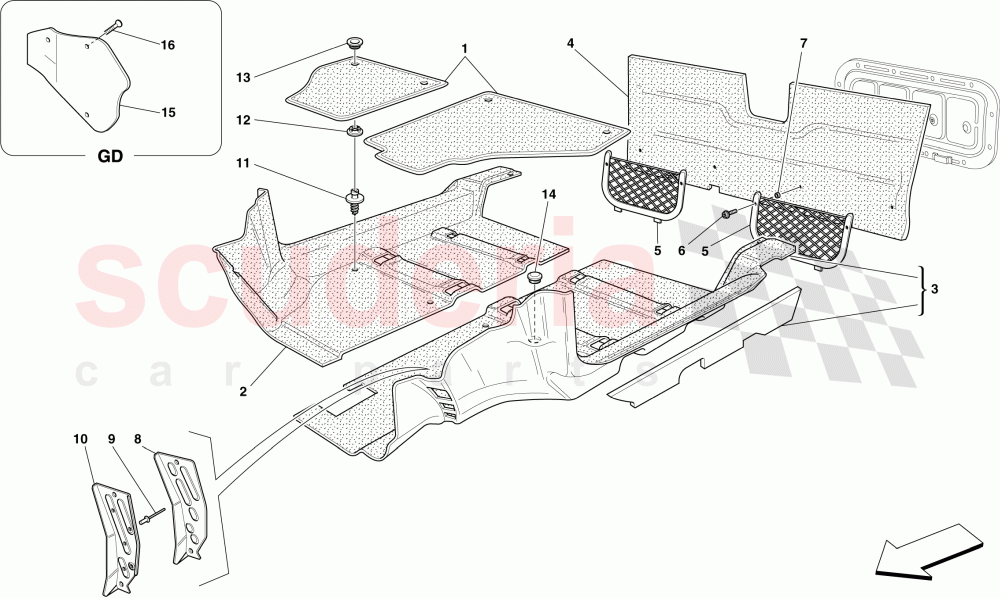 PASSENGER COMPARTMENT MATS of Ferrari Ferrari 430 Spider