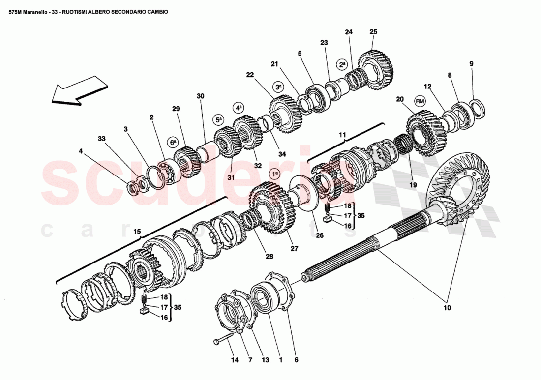 LAY SHAFT GEARS of Ferrari Ferrari 575M Maranello