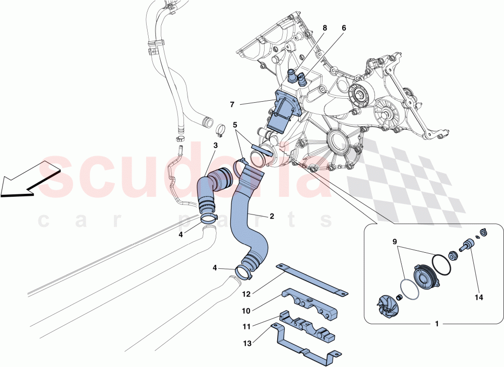 COOLING - WATER PUMP of Ferrari Ferrari 458 Speciale