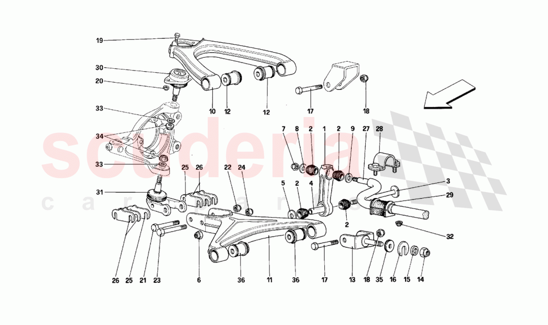 Front suspension - Wishbones of Ferrari Ferrari 512 TR