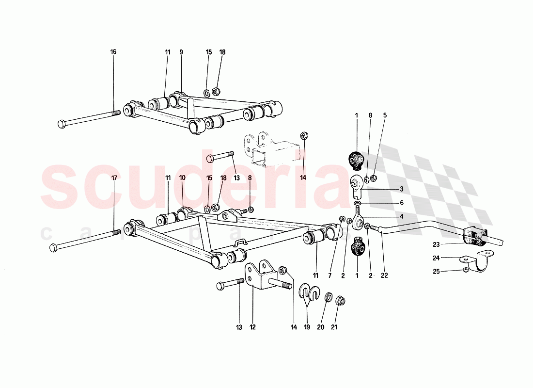 Rear Suspension - Wishbones of Ferrari Ferrari 288 GTO