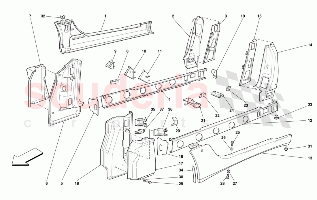 CENTRAL STRUCTURES AND COMPONENTS of Ferrari Ferrari 456 GT/GTA