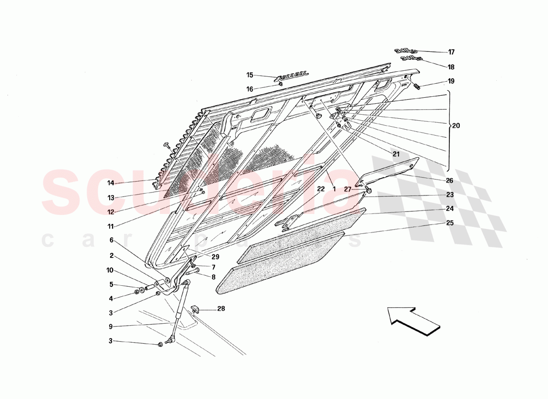 Rear Hood of Ferrari Ferrari 348 TB (1993)