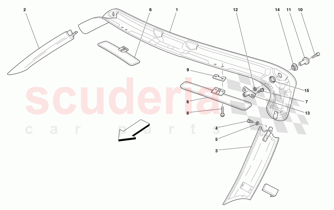 ROOF PANEL UPHOLSTERY AND ACCESSORIES of Ferrari Ferrari 550 Barchetta