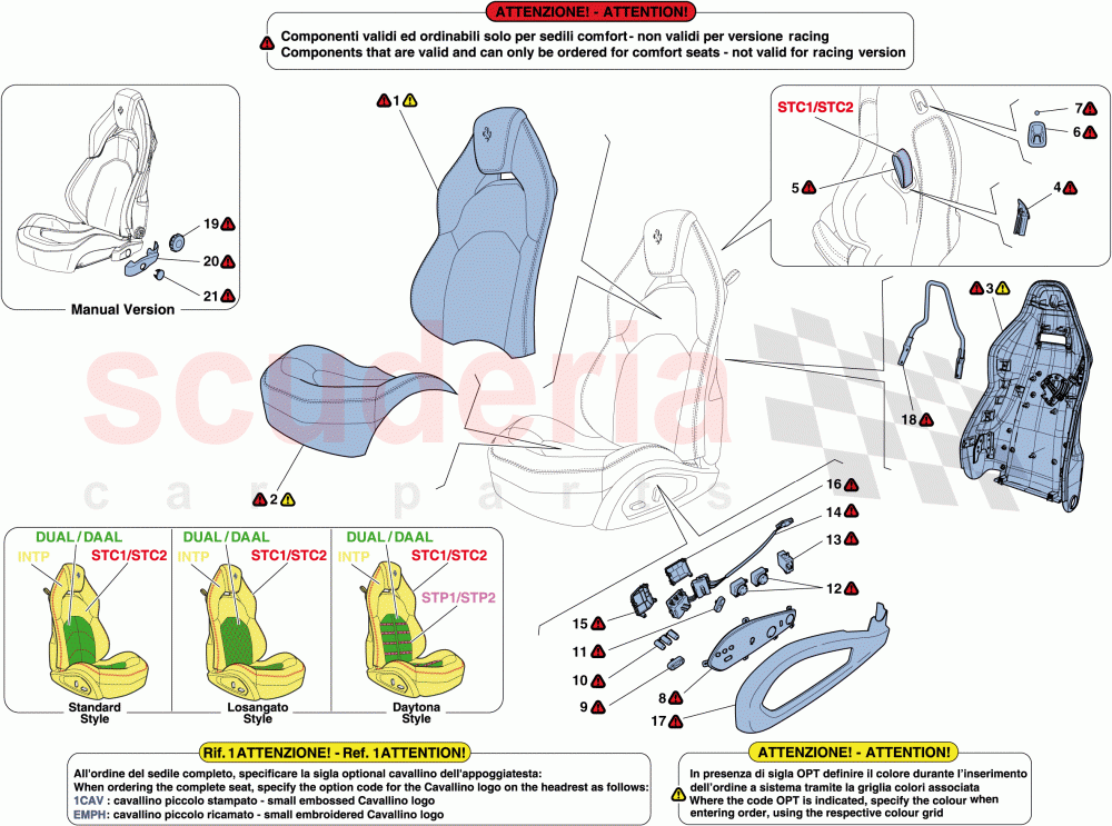 SEATS - UPHOLSTERY AND ACCESSORIES of Ferrari Ferrari 488 GTB