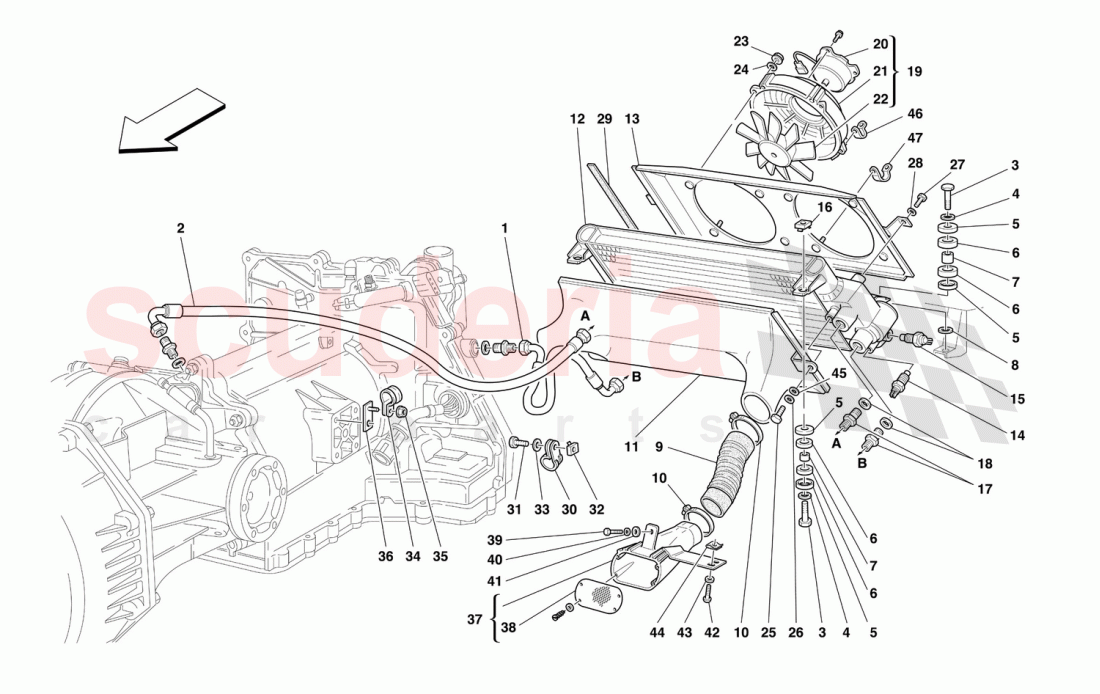 GEARBOX COOLING RADIATOR -Valid for 456M GTA- of Ferrari Ferrari 456 M GT/GTA