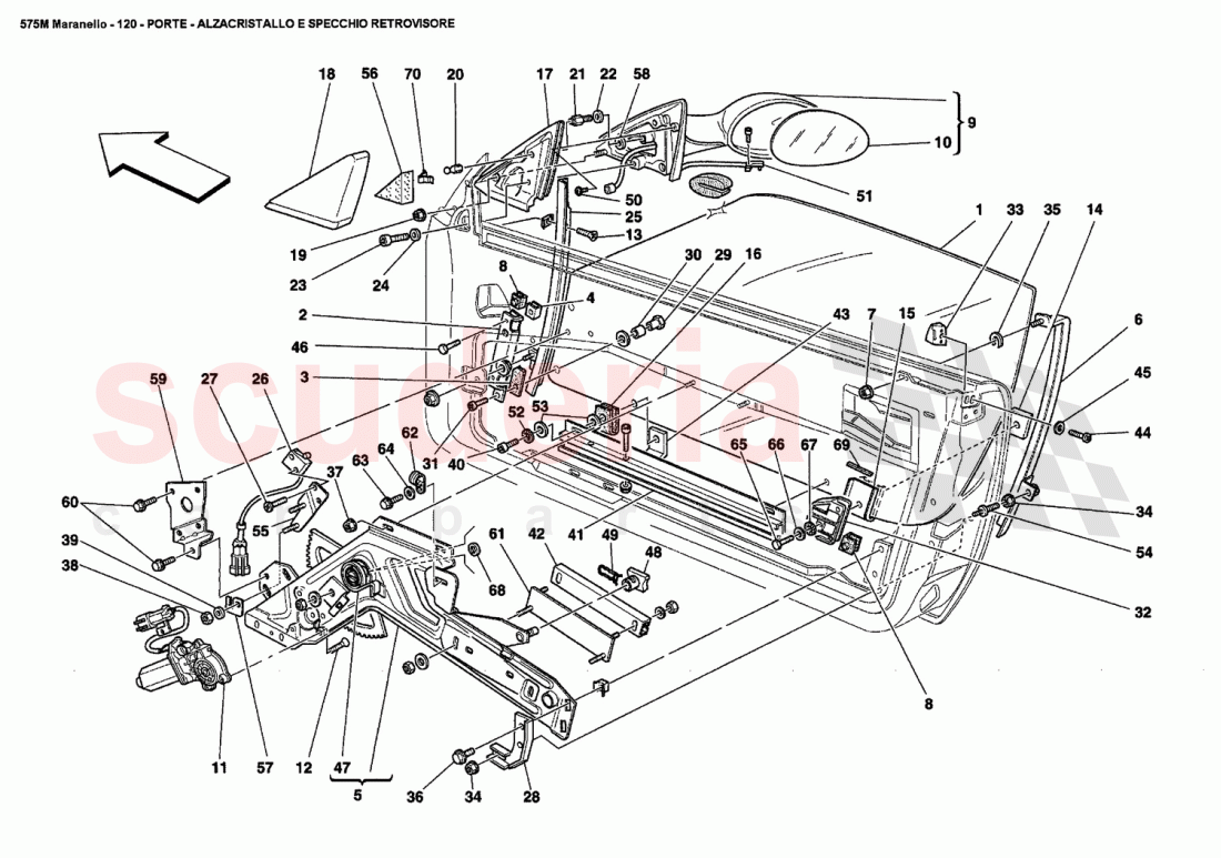 DOORS - POWER WINDOW AND REARVIEW MIRROR of Ferrari Ferrari 575M Maranello