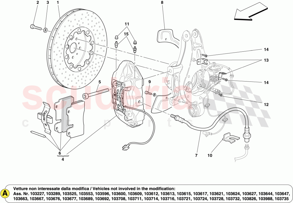 REAR WHEEL BRAKE SYSTEM COMPONENTS of Ferrari Ferrari California (2012-2014)