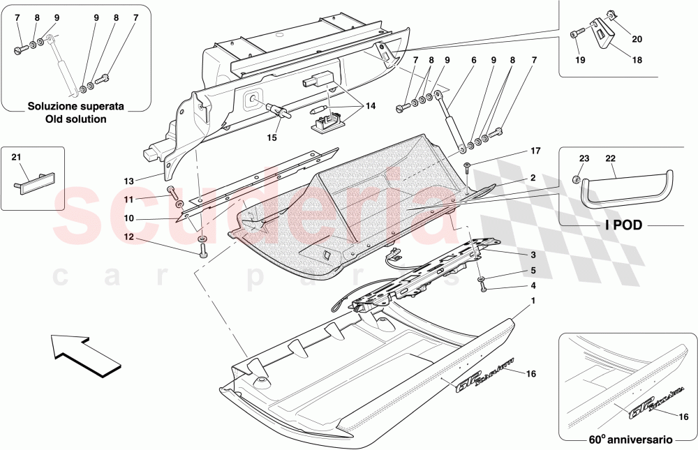 GLOVE COMPARTMENT of Ferrari Ferrari 612 Scaglietti