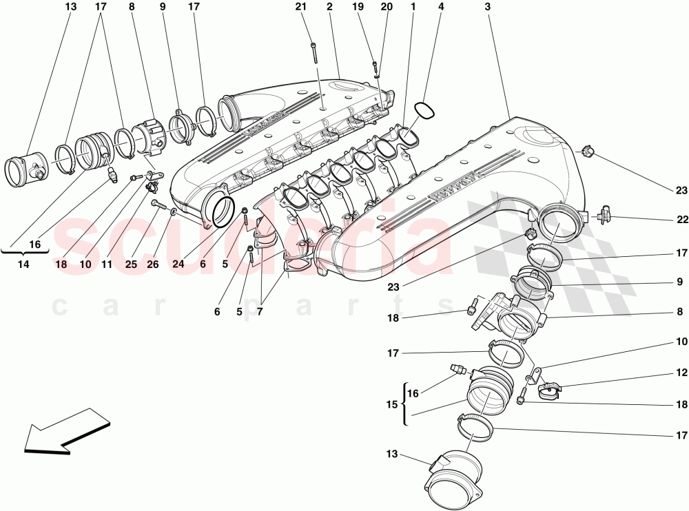 INTAKE MANIFOLD of Ferrari Ferrari 599 SA Aperta