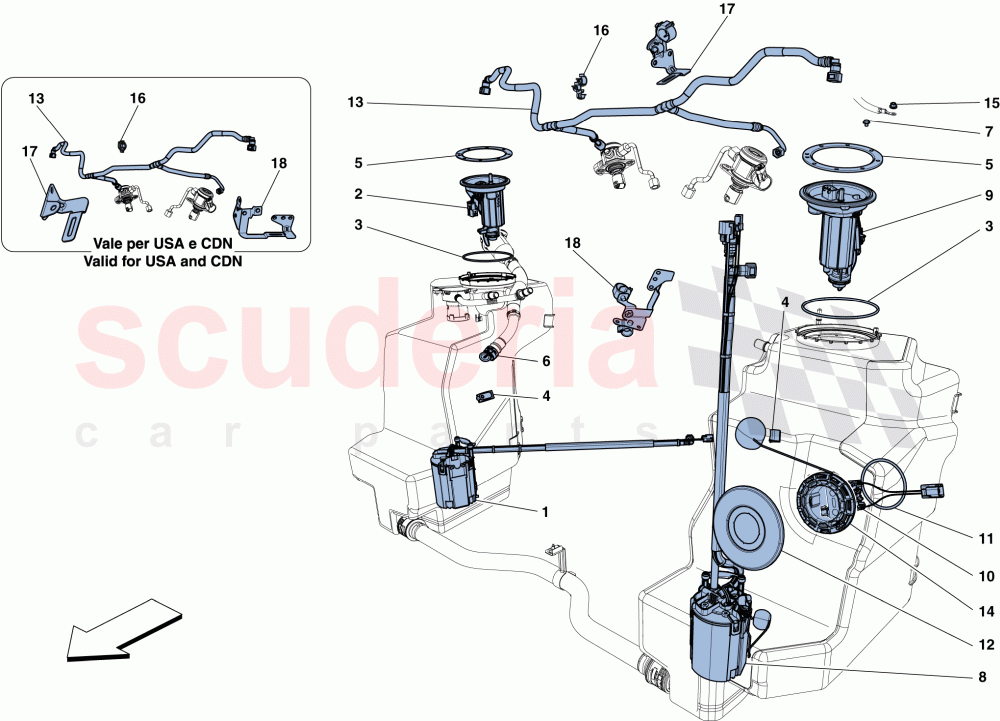 FUEL SYSTEM PUMPS AND PIPES of Ferrari Ferrari 458 Spider