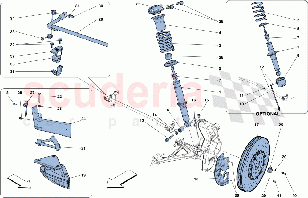 FRONT SUSPENSION - SHOCK ABSORBER AND BRAKE DISC of Ferrari Ferrari F12 TDF