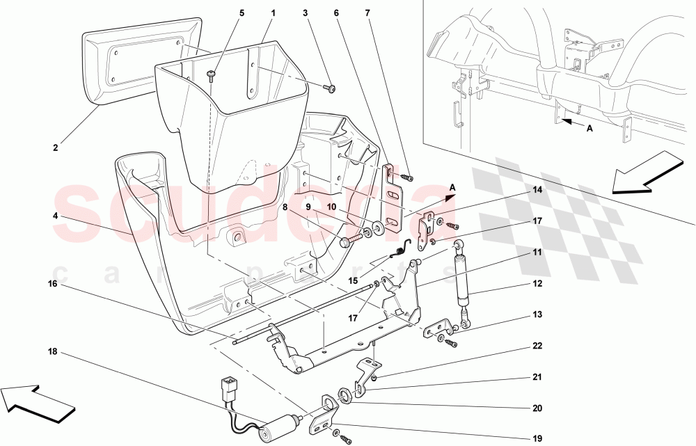 REAR ODDMENTS COMPARTMENT -Applicable for Spider 16M- of Ferrari Ferrari 430 Scuderia Spider 16M