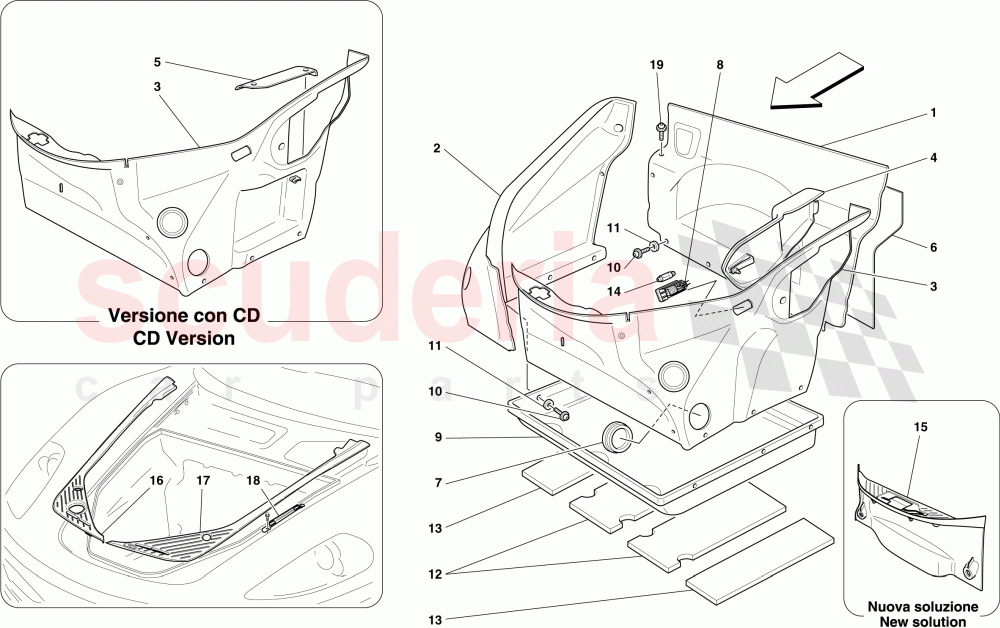 FRONT COMPARTMENT TRIM of Ferrari Ferrari 430 Coupe