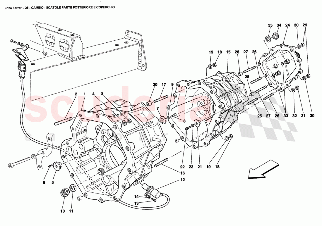 GEARBOX - REAR PART GEARBOXES HOUSING AND COVER of Ferrari Ferrari Enzo