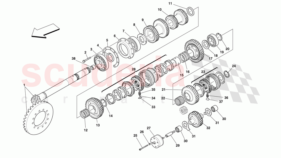 LAY SHAFT GEARS of Ferrari Ferrari 360 Challenge (2000)