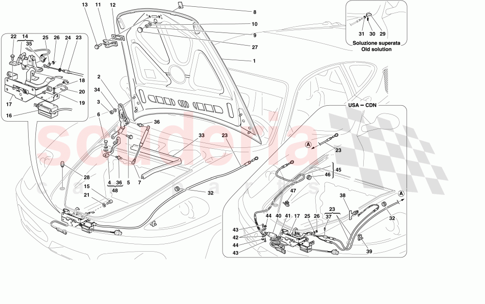 FRONT LID AND OPENING MECHANISM of Ferrari Ferrari 430 Coupe