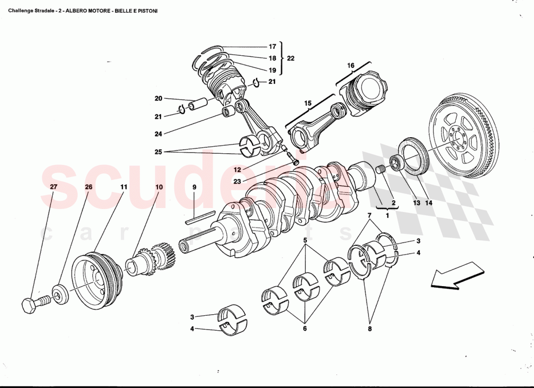 DRIVING SHAFT - CONNECTING RODS AND PISTONS of Ferrari Ferrari 360 Challenge Stradale