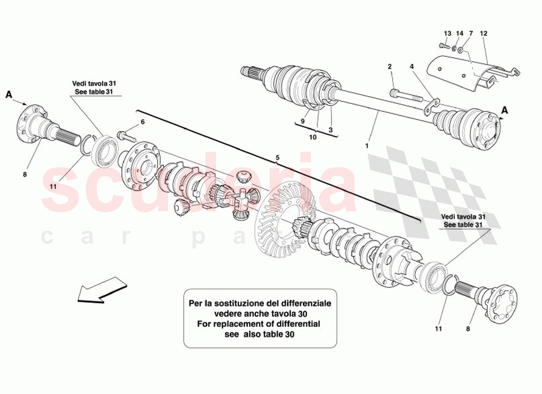 Differential & Axle Shafts of Ferrari Ferrari 575 Superamerica