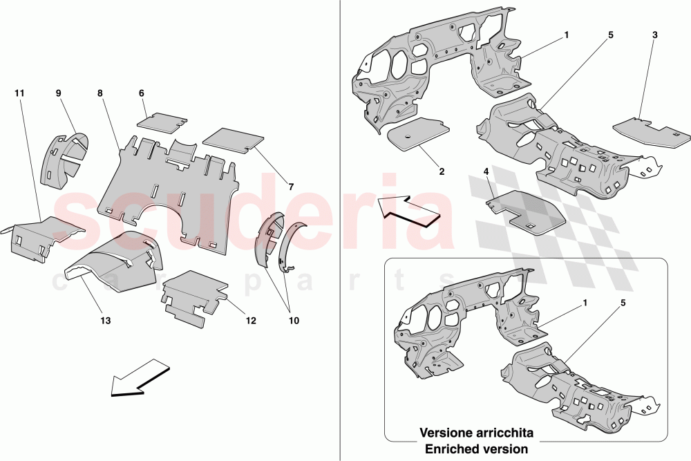 PASSENGER COMPARTMENT INSULATION of Ferrari Ferrari 612 Scaglietti