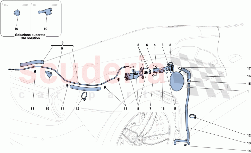 FUEL FILLER FLAP AND CONTROLS of Ferrari Ferrari 488 Spider