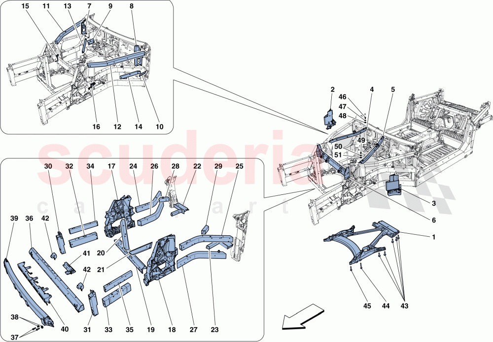 STRUCTURES AND ELEMENTS, FRONT OF VEHICLE of Ferrari Ferrari GTC4Lusso