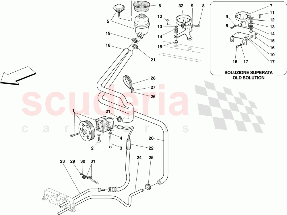 POWER STEERING PUMP AND RESERVOIR of Ferrari Ferrari 430 Coupe