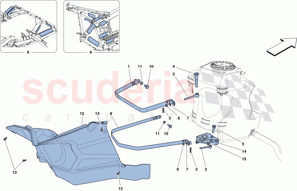 FUEL TANKS - FASTENERS AND GUARDS of Ferrari Ferrari 458 Italia