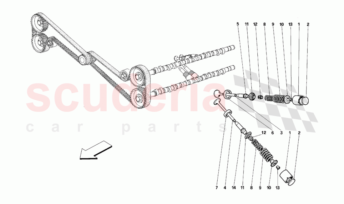 Timing system - Valves of Ferrari Ferrari 512 TR