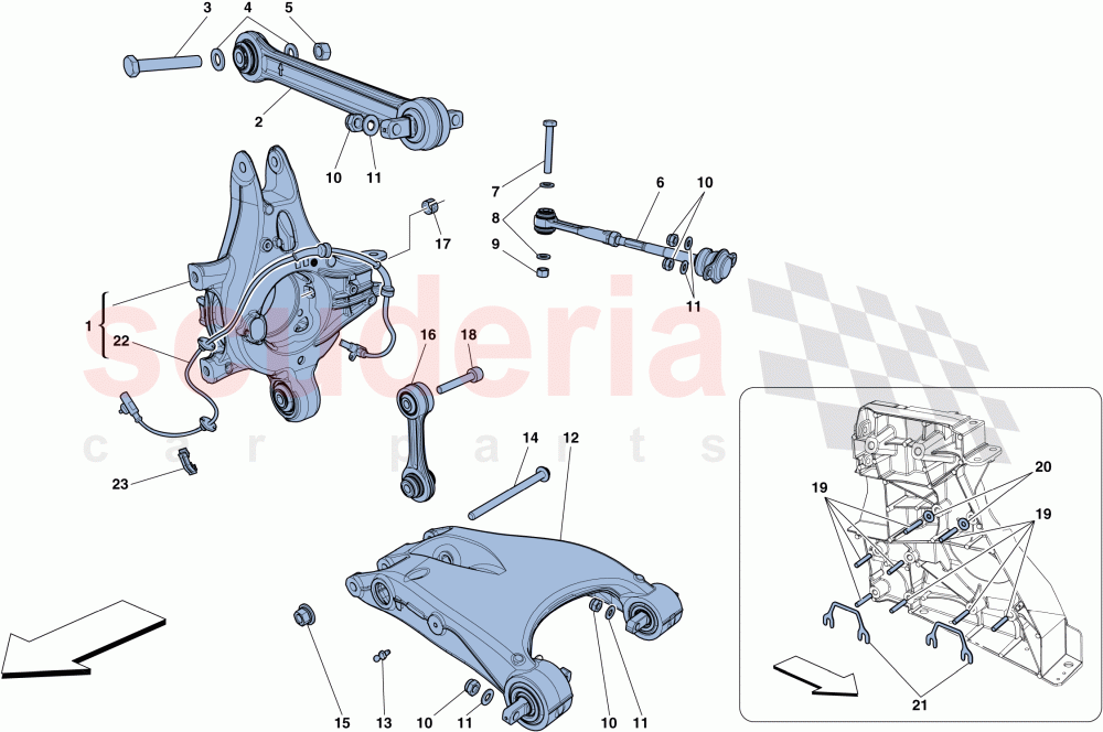 REAR SUSPENSION - ARMS of Ferrari Ferrari 458 Italia