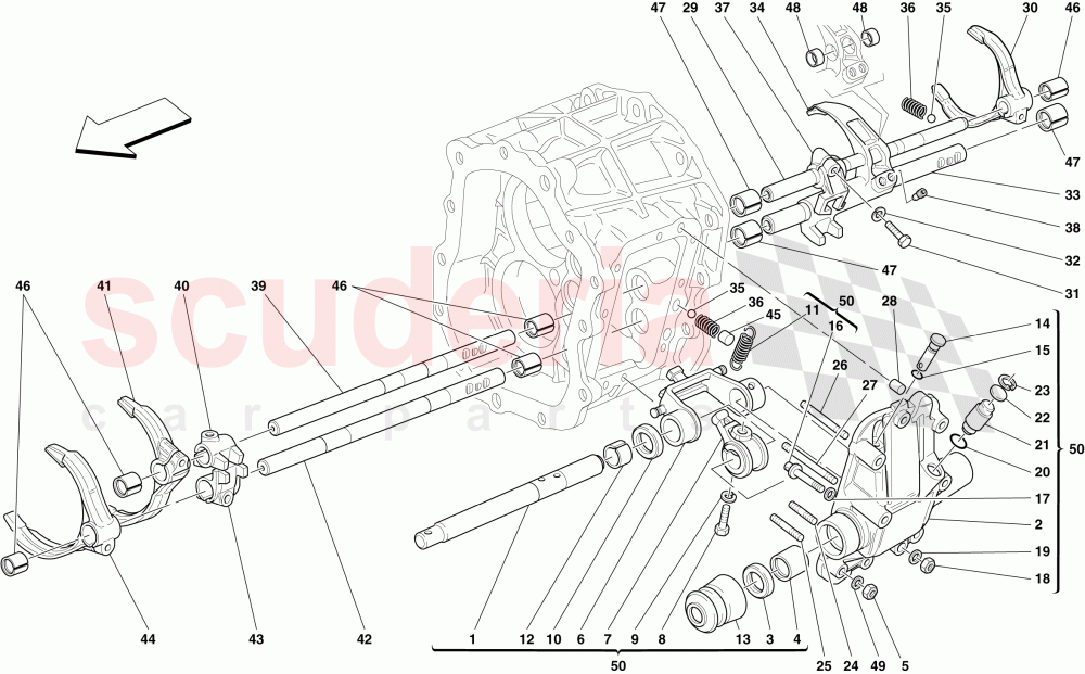 INTERNAL GEARBOX CONTROLS -Not for F1- of Ferrari Ferrari 612 Scaglietti