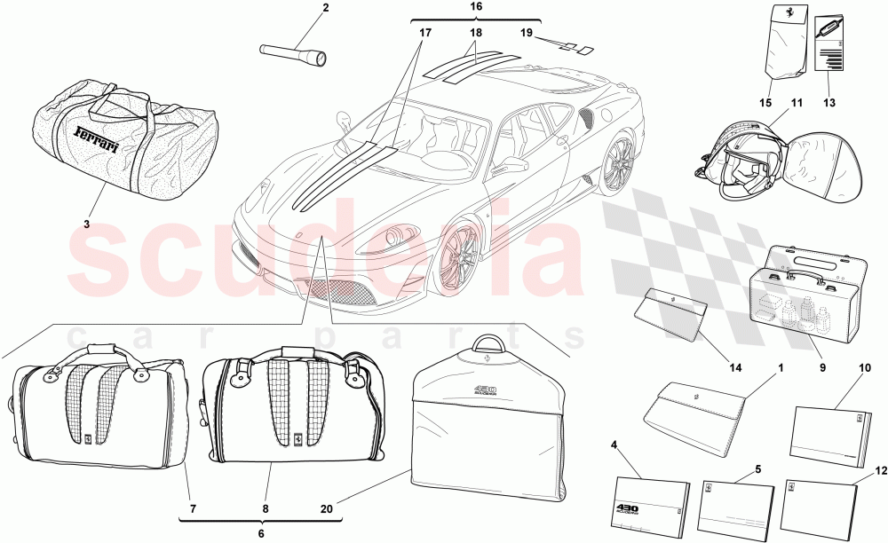 DOCUMENTATION AND ACCESSORIES of Ferrari Ferrari 430 Scuderia Spider 16M