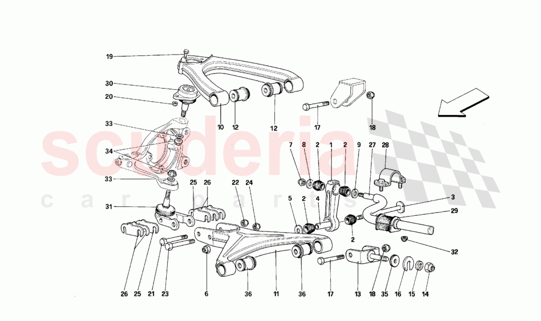 Front suspension - Wishbones of Ferrari Ferrari 512 M