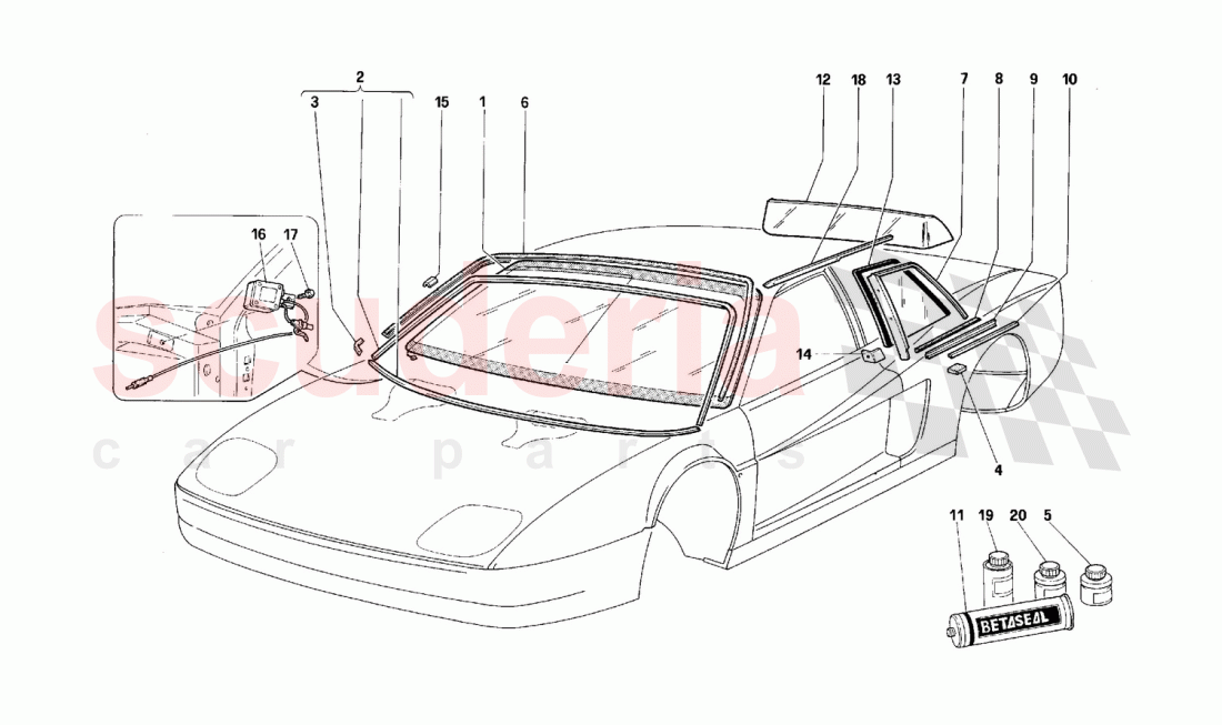 Windows of Ferrari Ferrari 512 M