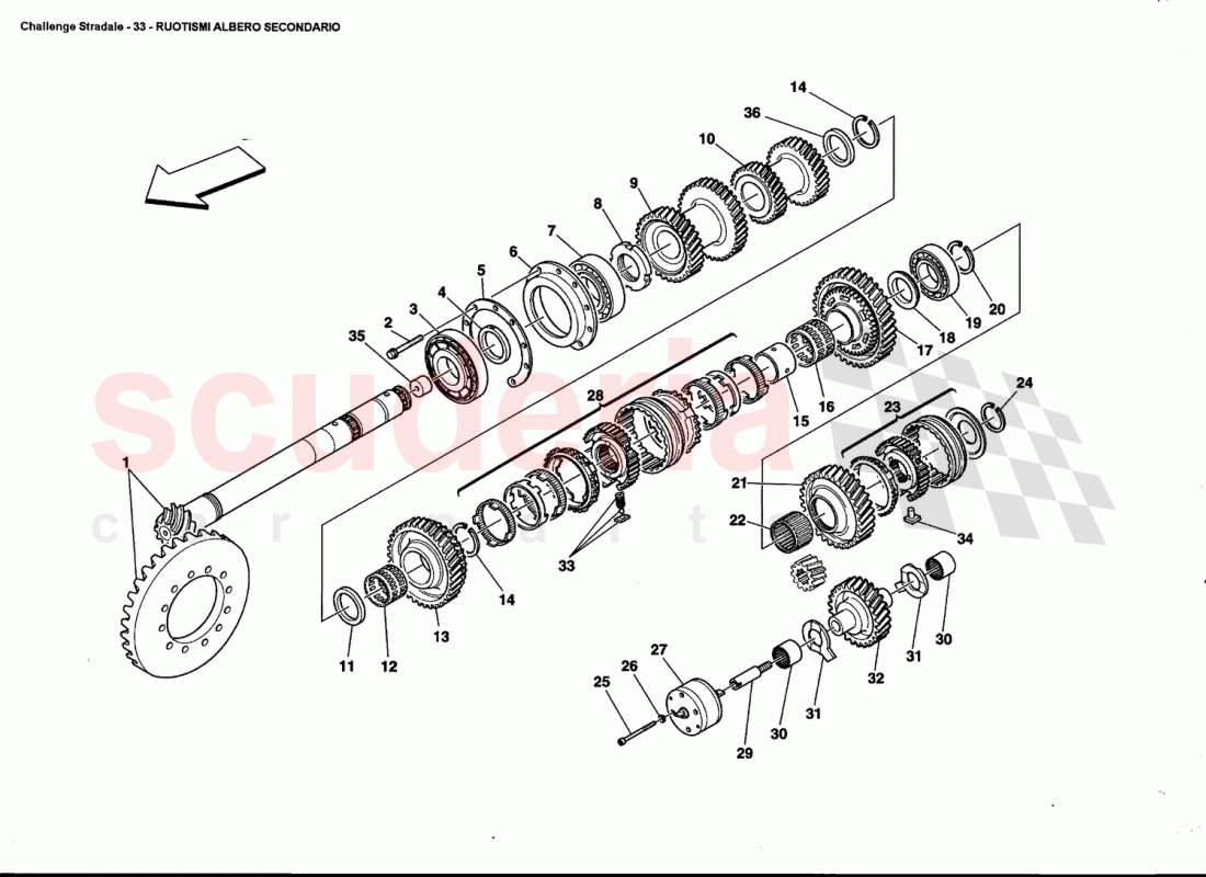 LAY SHAFT GEARS of Ferrari Ferrari 360 Challenge Stradale