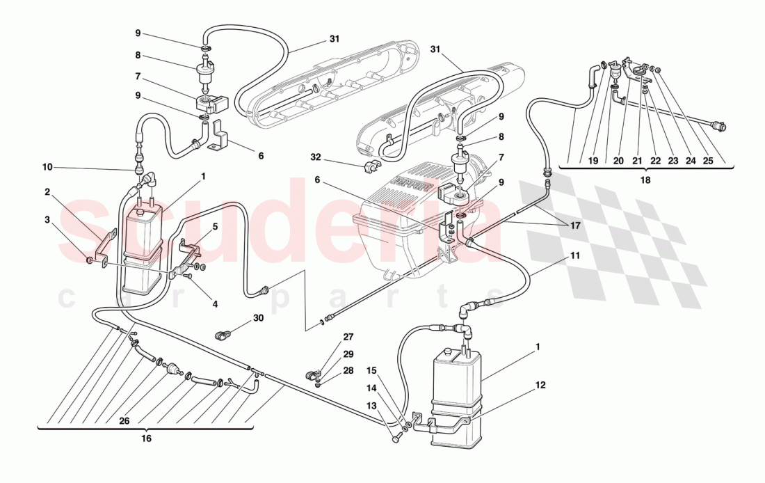 ANTIEVAPORATION DEVICE -Valid for USA M.Y. 99 and CDN M.Y. 99- of Ferrari Ferrari 550 Maranello