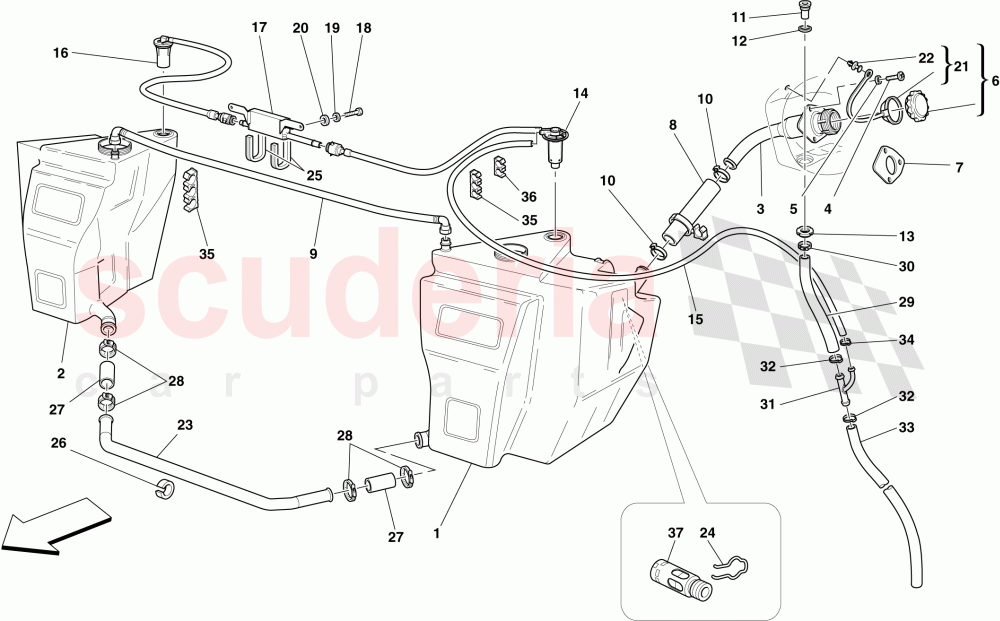 FUEL TANKS AND FILLER NECK -Not for Spider 16M- of Ferrari Ferrari 430 Scuderia