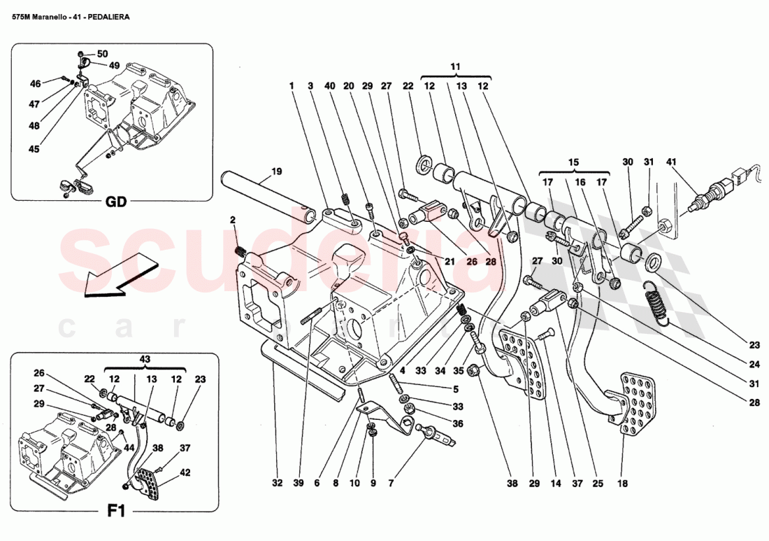 PEDALS of Ferrari Ferrari 575M Maranello