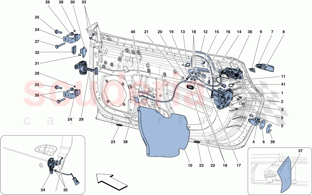 DOORS - OPENING MECHANISMS AND HINGES of Ferrari Ferrari 488 GTB