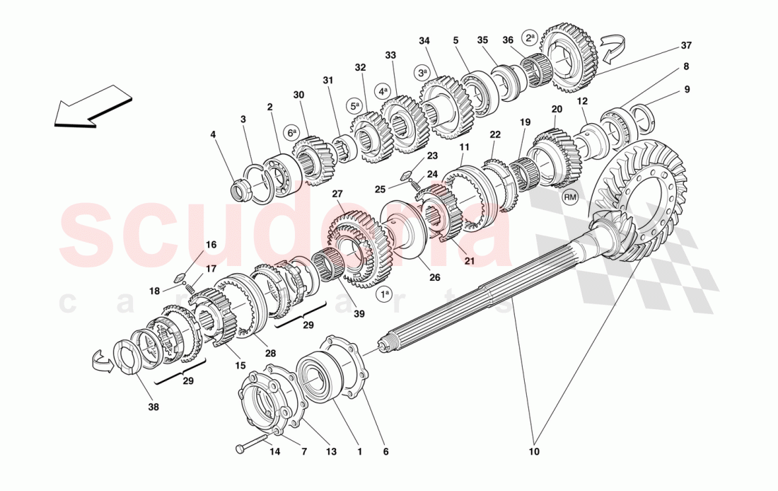 LAY SHAFT GEARS of Ferrari Ferrari 550 Barchetta