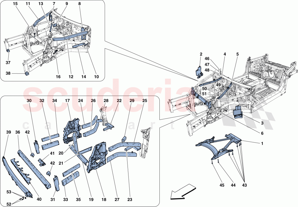 STRUCTURES AND ELEMENTS, FRONT OF VEHICLE of Ferrari Ferrari FF