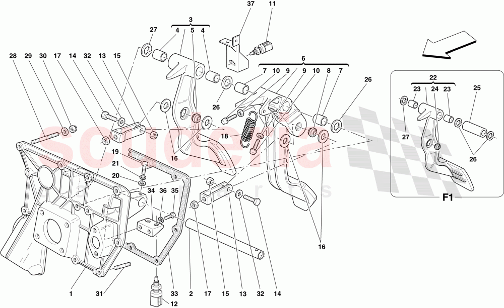 PEDAL BOARD -Applicable for GD- of Ferrari Ferrari 430 Coupe