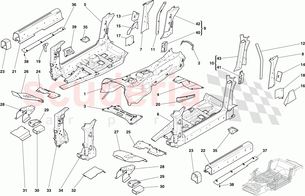 STRUCTURES AND ELEMENTS, CENTRE OF VEHICLE of Ferrari Ferrari 612 Sessanta