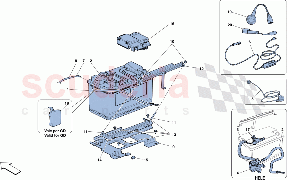 BATTERY of Ferrari Ferrari 488 GTB