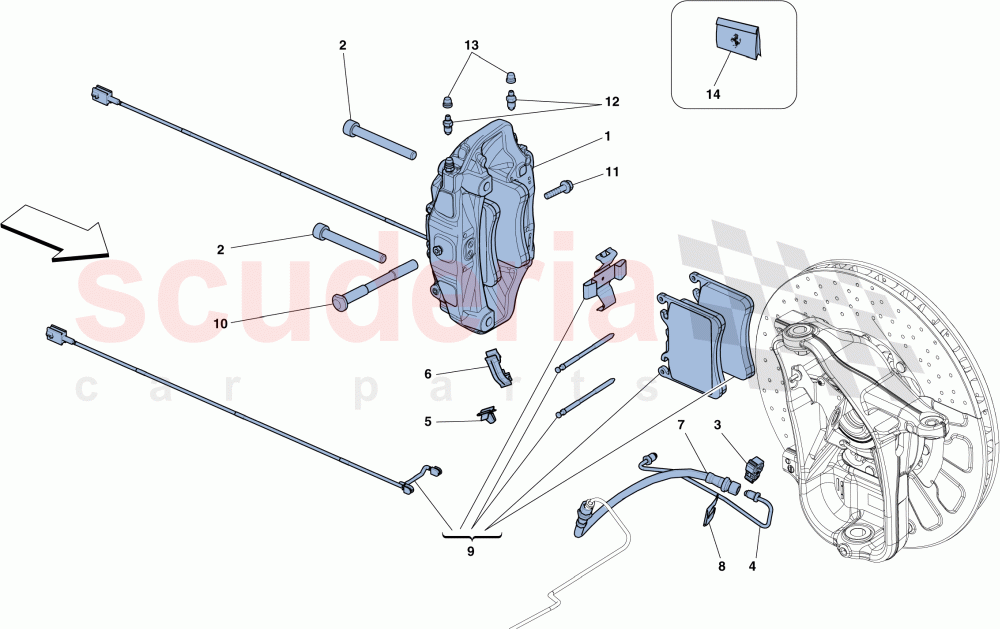 FRONT BRAKE CALLIPERS of Ferrari Ferrari 458 Italia